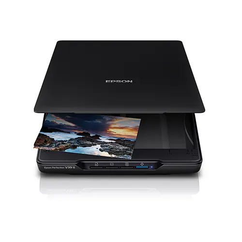 Small footprint, big features - that's the Epson Perfection V39II A4 Flatbed Photo and Document Scanner